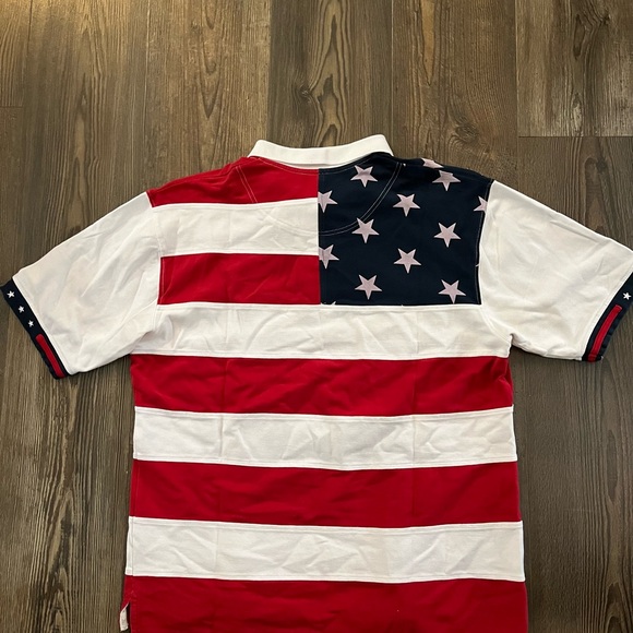 Redhead large men’s polo shirt American flag - Picture 2 of 3